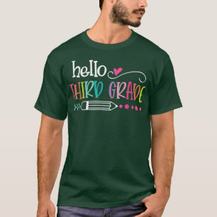 T-shirt Bonjour Troisième Classe Chemise Fun 3e Grade Reto