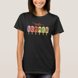 T-shirt Bonjour Vacances Été Glace Crème Popsicle Ice Loll