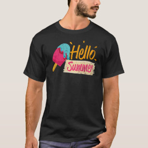 T-shirt Bonjour Vacances Été Glace Crème Popsicle Ice Loll