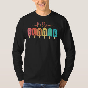 T-shirt Bonjour Vacances Été Glace Crème Popsicle Ice Loll