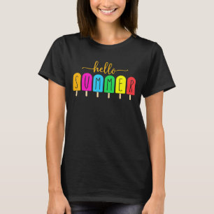 T-shirt Bonjour Vacances Été Glace Crème Popsicle Ice Loll