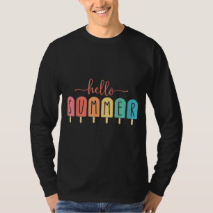 T-shirt Bonjour Vacances Été Glace Crème Popsicle Ice Loll
