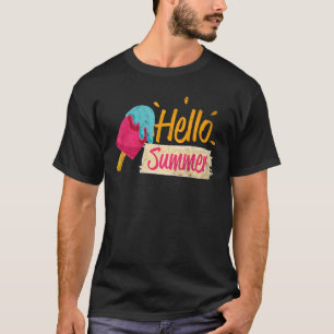 T-shirt Bonjour Vacances Été Glace Crème Popsicle Ice Loll