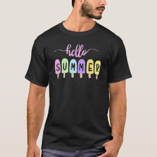 T-shirt Bonjour Vacances Été Glace Crème Popsicle Ice Loll