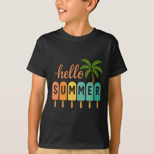 T-shirt Bonjour Vacances Été Plage Crème Glacée Glace Gif