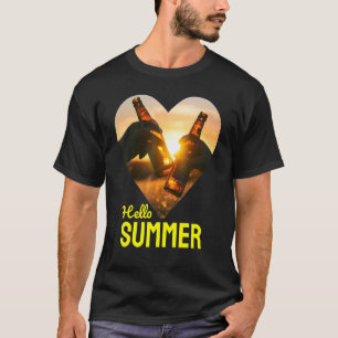 T-shirt Bonjour Vacances Été Soleil Beer Sunshine
