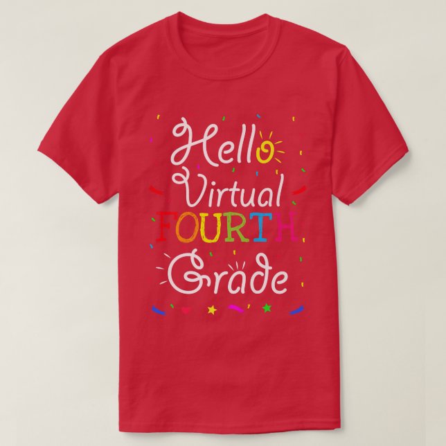 T-shirt Bonjour Virtual Quatrième Grade Virtual 4e Grade R (Design devant)
