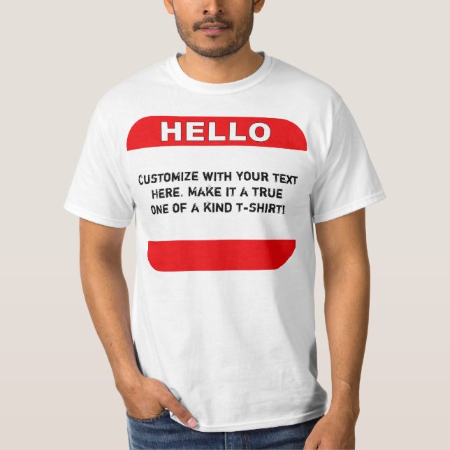 T-shirt Bonjour - votre texte fait sur commande ici (Devant)