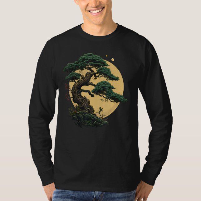 T-shirt Bonkei Japanese Miniature tree gardening on Bonsai (Devant)