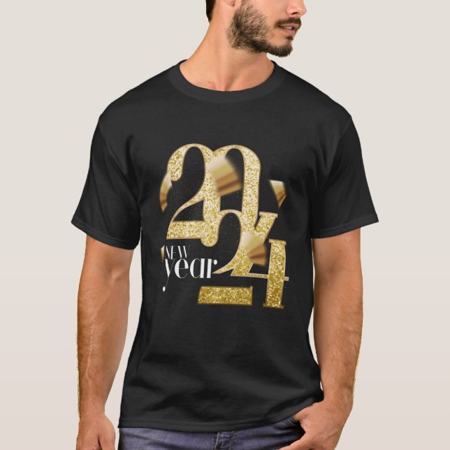 T-shirt Bonne 2024 Nouvel An Eve Py Fournitures 2024 Happy (Devant)