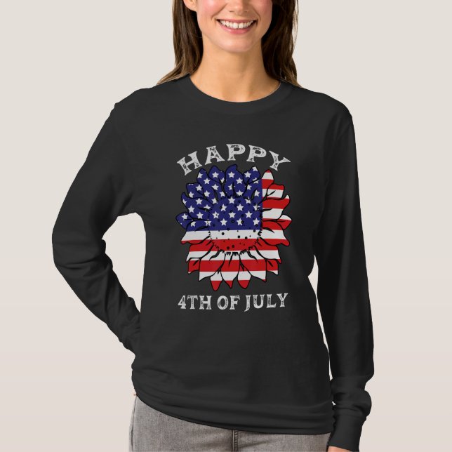 T-shirt Bonne 4 juillet Usa (Devant)