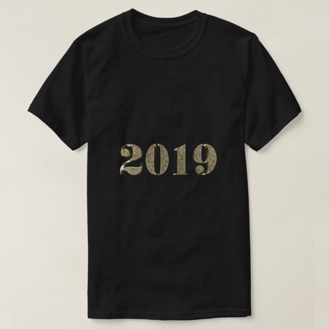 T-shirt Bonne année 2019 Elégante Gold Look Typographie (Design devant)