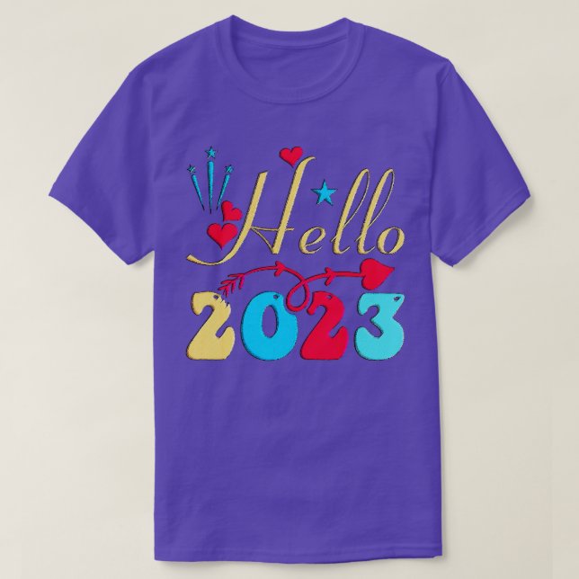 T-shirt Bonne année 2023 Bonjour 2023 (Design devant)