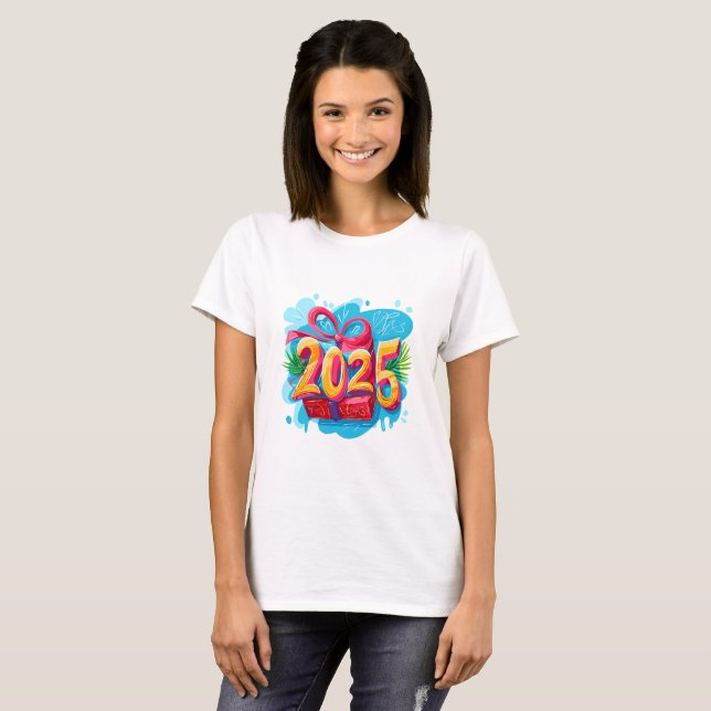 T-shirt Bonne année 2025 (Devant entier)