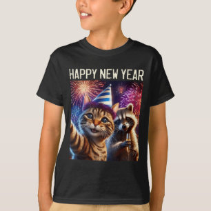 T-shirt Bonne année 2026 Célébration de chat mignon raton