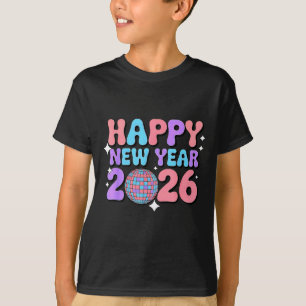 T-shirt Bonne année 2026 disco groovy mignonne 