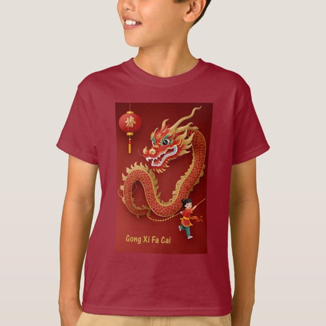 T-shirt Bonne année chinoise 2024 Année du Dragon (Devant)