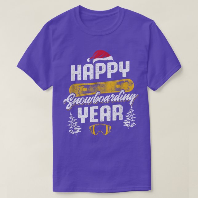 T-shirt Bonne année de snowboard vacances hiver (Design devant)
