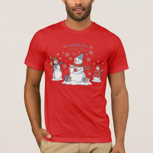 T-shirt Bonne Année enneigée 2026 Bonhommes de neige Unise