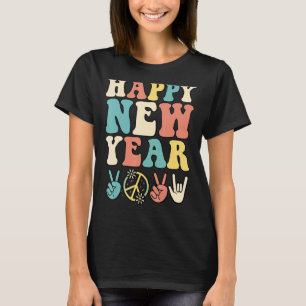 T-shirt Bonne Année Hippie 2023 signe de paix et amour Han