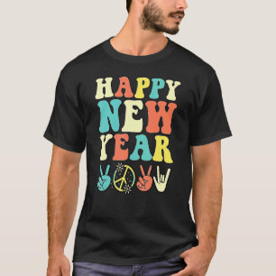 T-shirt Bonne Année Hippie 2023 signe de paix et amour Han