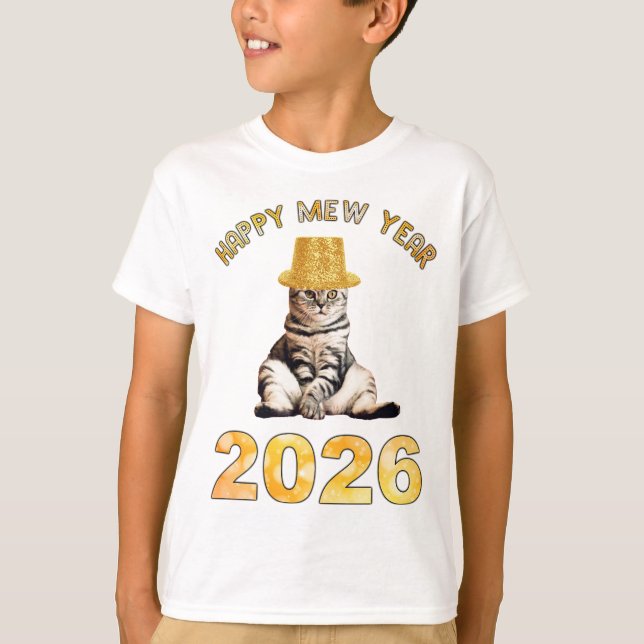 T-shirt Bonne année Miaou 2026 (Devant)
