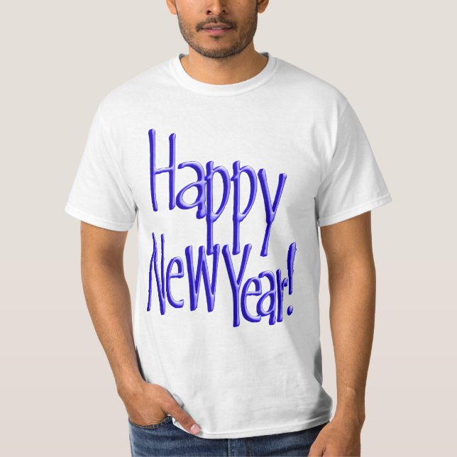 T-shirt Bonne Année - Texte Bleu (Devant)