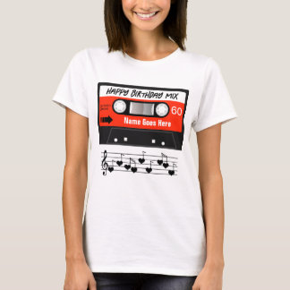 T-shirt Bonne Anniversaire Mixtape Rouge Cassette Customis