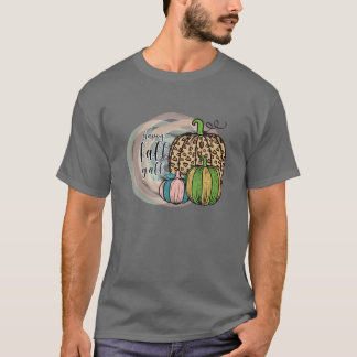 T-shirt Bonne Automne Yall Empreinte de léopard Citrouille