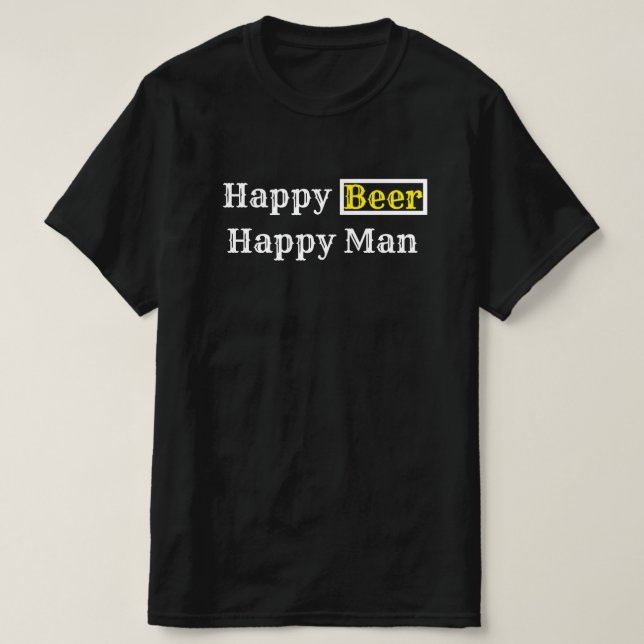 T-shirt Bonne bière Happy Man R (Design devant)