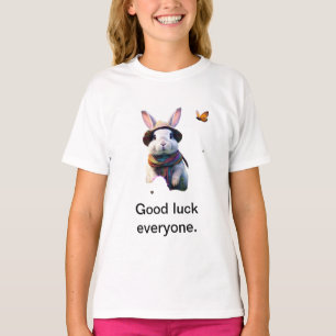 T-shirt Bonne chance à tous" Nature Rabbit Girls' Basic T-