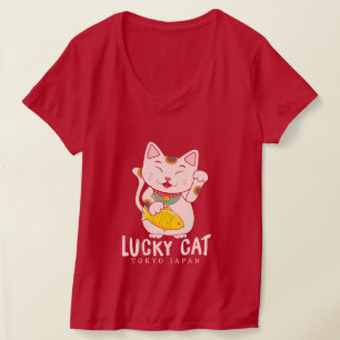 T-shirt Bonne chance Charme Chat Lucky Maneki Neko Japonai