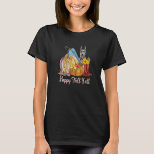 T-shirt Bonne Chute Y'all Doberman Chien Maman Citrouille