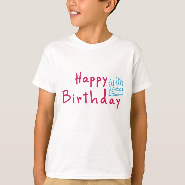 T-shirt Bonne conception de gâteau d'anniversaire (Devant)