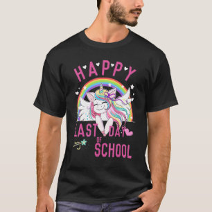 T-shirt Bonne Dernière Journée D'École Belle Unicorne Avec