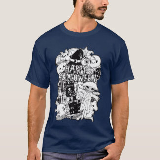 T-shirt Bonne famille de doodles Halloween
