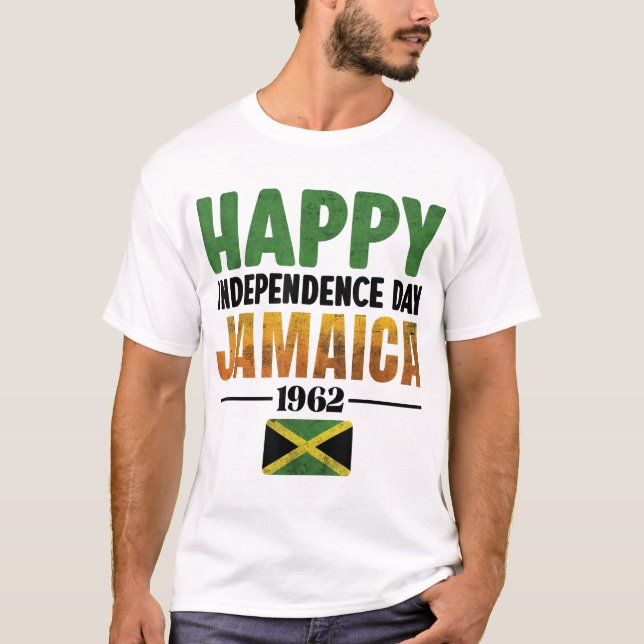 T-shirt Bonne fête de l'indépendance Jamaïque 1962 Fière J (Devant)