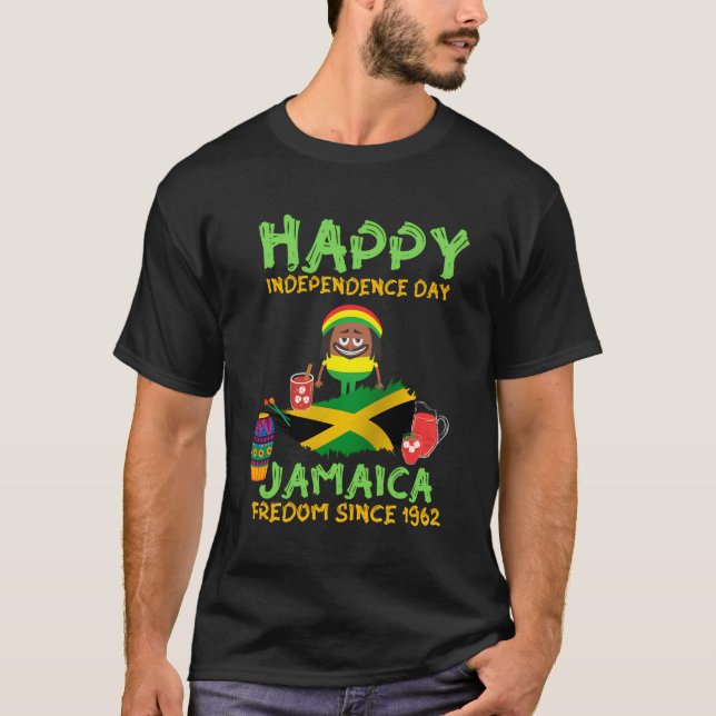 T-shirt Bonne fête de l'indépendance Jamaïque 1962 Fière J (Devant)