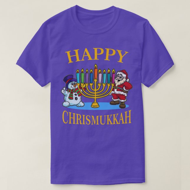 T-shirt Bonne fête de Noël à Chrismukkah Hanoukka  (Design devant)