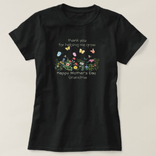 T-shirt Bonne fête des mères grand-mère aquarelle Floral