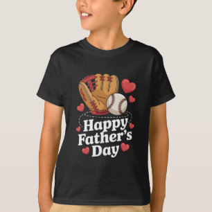 T-shirt Bonne Fête des pères Baseball Toddler Heart Kids B