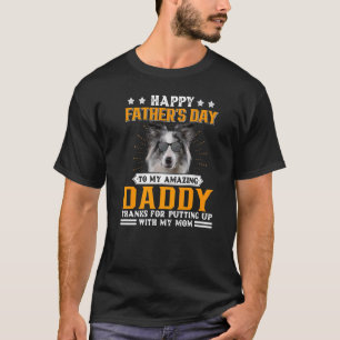 T-shirt Bonne Fête des pères Blue Merle Collie Chien Papa