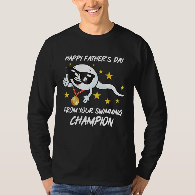 T-shirt Bonne Fête des pères De Votre Champion De Natation (Devant)