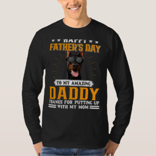 T-shirt Bonne Fête des pères Doberman Chien Papa Pour Homm
