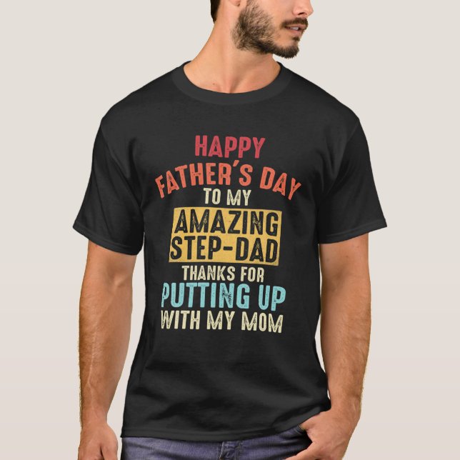 T-shirt Bonne Fête des pères Étape Papa, Pour Père (Devant)