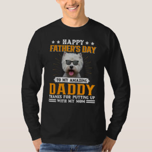 T-shirt Bonne Fête des pères Westie Chien Papa Pour Hommes