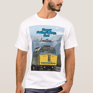 T-shirt Bonne Fête des pères Yellow Railroad Train Engine