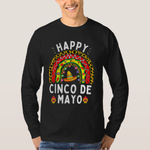 T-shirt Bonne Fête Mexicaine Arc-En-Ciel De Cinco De Mayo