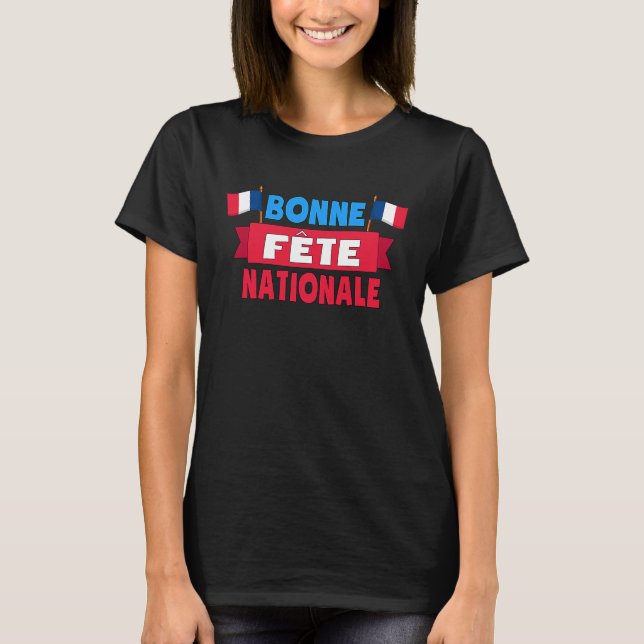 T-shirt Bonne Fête Nationale 14 Juillet France Happy Basti (Devant)
