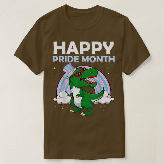 T-shirt Bonne Fierté Mois LGBT-Q Dinosaure Transgenre Prid (Design devant)